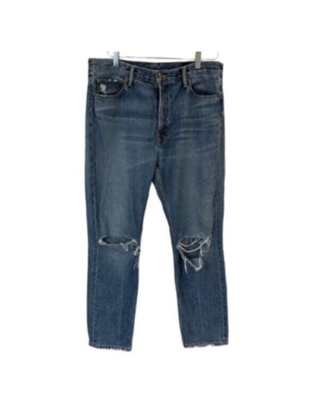 Vince | Medium Wash High Rise Distressed Denim Jeans Size 31